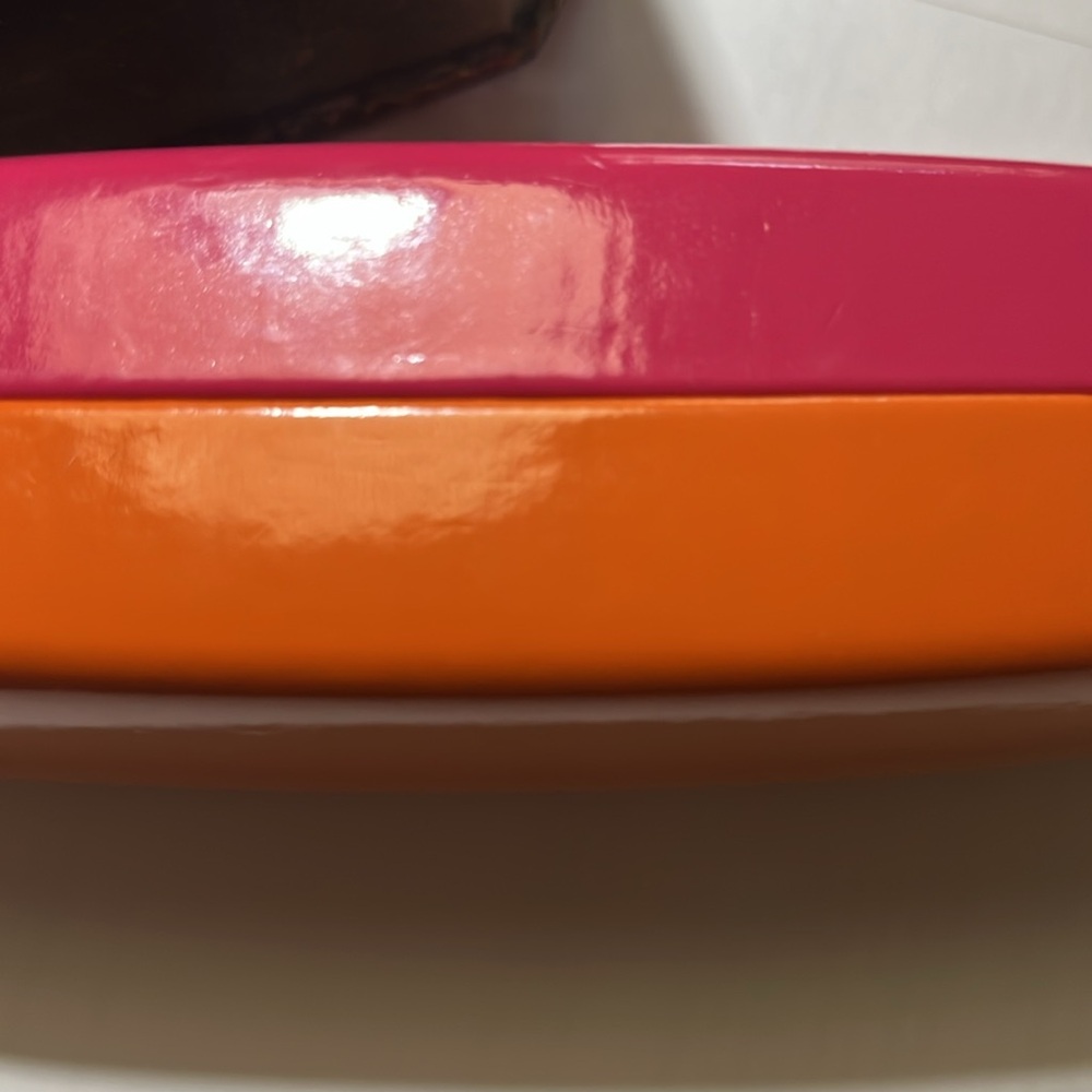 Kate Spade Fuchsia/Orange EyeGlass Case w/Gold Logo - Picture 2 of 4